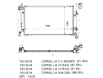 Радиатор TOYOTA COROLLA VERSO 2002-2004