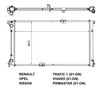 Радиатор RENAULT TRAFIC 2002-2006