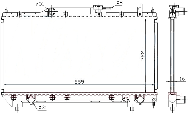 Радиатор TOYOTA AVENSIS 1997-2003