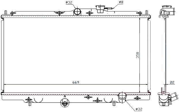 Радиатор HONDA ACCORD 1994-1998