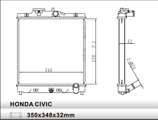 Радиатор HONDA CIVIC 1991-1995