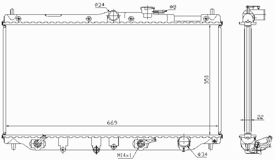 Радиатор HONDA ACCORD 1994-1998