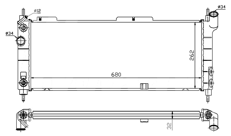 Радиатор OPEL TIGRA 1994-2000