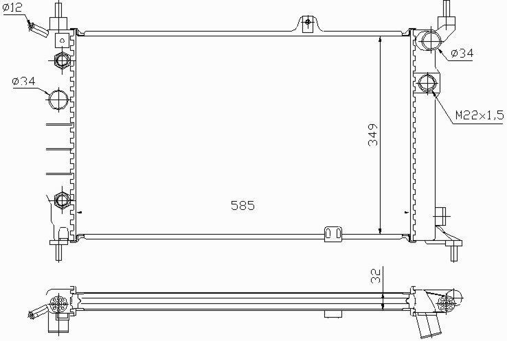 Радиатор OPEL ASTRA 1991-1998