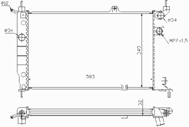 Радиатор OPEL ASTRA 1991-1998