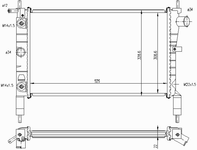 Радиатор OPEL ASTRA 1991-1998