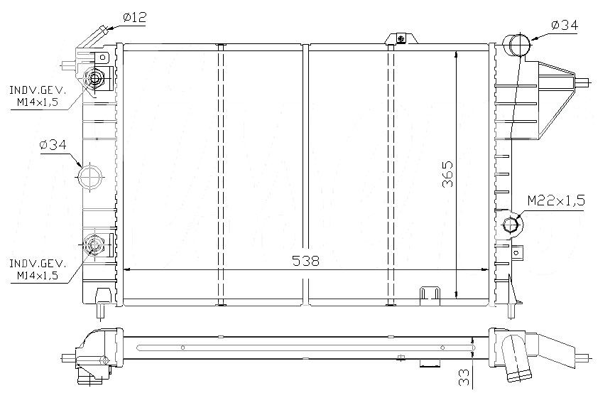 Радиатор OPEL VECTRA (A) 1988-1995