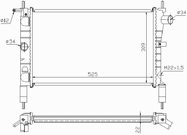Радиатор OPEL ASTRA 1991-1998