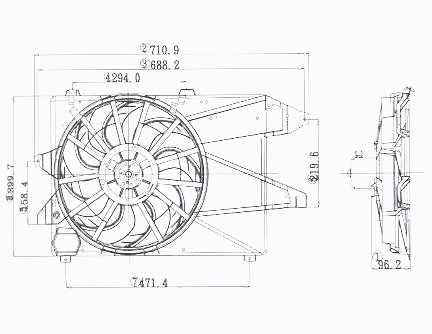 Дифузор радиатора FORD MONDEO 1993-1996