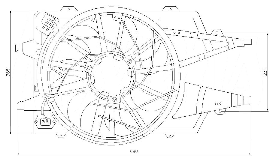 Дифузор радиатора FORD FOCUS 1998-2004