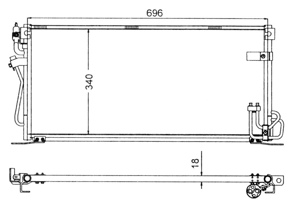 Радиатор кондиционера MITSUBISHI LANCER 2001-2003