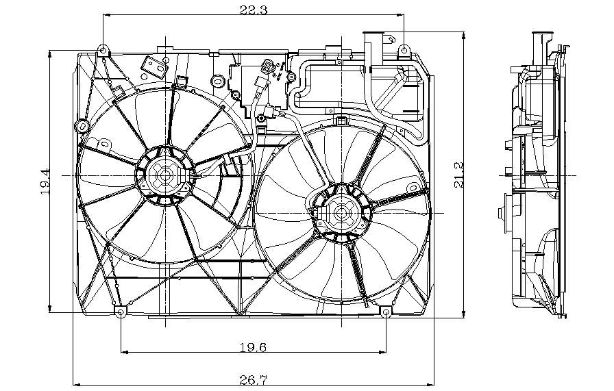 Дифузор радиатора TOYOTA SIENNA 2004-2010